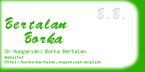 bertalan borka business card